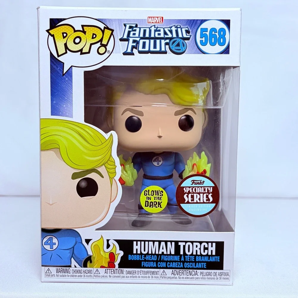 Funko Marvel Human Torch 568 Blue Glow In The Dark Specialty Series Exclusive OS